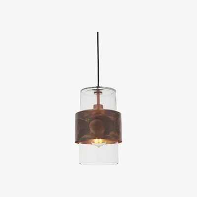 Olivia's Olivia's Jillian Copper And Clear Glass Pendant Light
