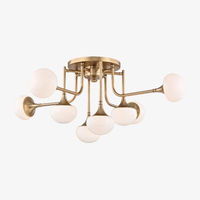 Olivia's Hudson Valley Lighting Fleming Steel 8 Light Semi Flush