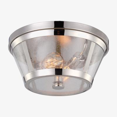Olivia's Elstead Harrow 2 Light Polished Nickel Flush Mount Light
