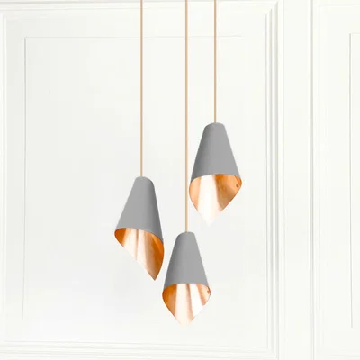Olivia's Arcform Lighting - Arc 3 Pendant Light in Brushed Copper & Grey / Maxi