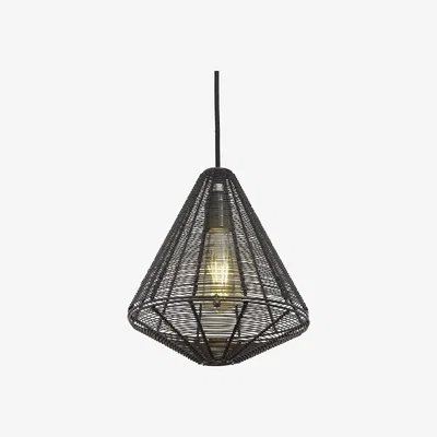 Olivia's Industville Handcrafted Wire Cage Pendant - 9 Inch - Cone