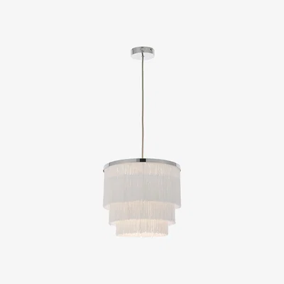 Olivia's Olivia's Kayla Chrome And White Tassels Pendant Light