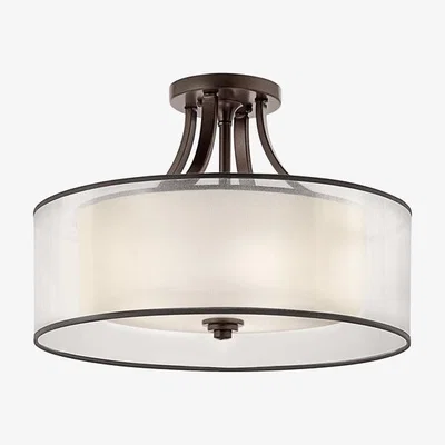 Olivia's Elstead Lacey 4 Light Mission Bronze Ceiling Light