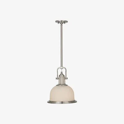 Olivia's Elstead Parker Place 1 Light Pendant Brushed Steel / Small