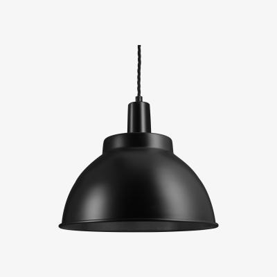 Olivia's Industville Sleek 13 Inch Dome Pendant / Black and Black Holder