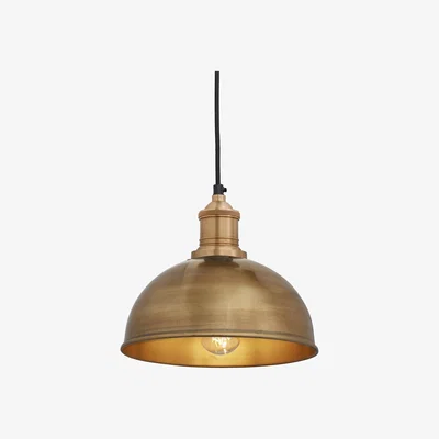 Olivia's Industville Brooklyn Dome Pendant - 8 Inch - Brass / Brass