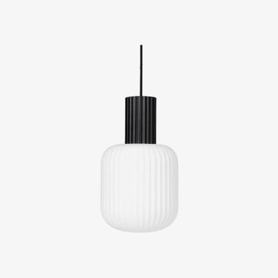 Olivia's Broste Copenhagen Lolly Ceiling Light Metal Black And Opal Glass White / Medium