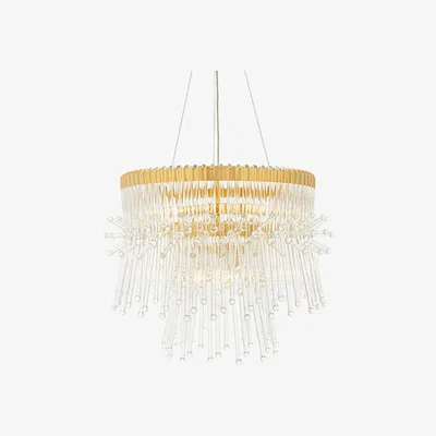 Olivia's Olivia's Leslie 9 Arm Gold With Clear Glass Pendant Light