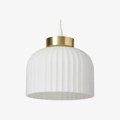 Downtown BHS Binita Glass Ribbed Easyfit - Opal and Brass In Opal/Brass