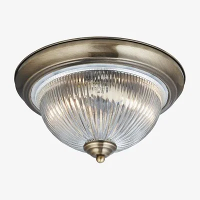 Downtown Searchlight Antique Brass American Diner Style Ceiling Light
