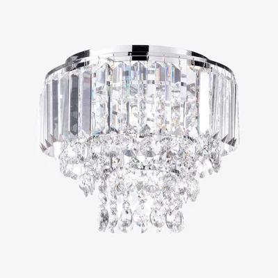Downtown BHS Paladina Flush 30cm Ceiling Light - Chrome/Clear