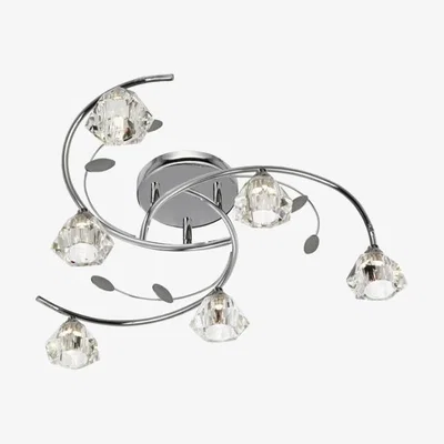 Downtown Sierra 6 Light Semi Flush Ceiling Light in Chrome