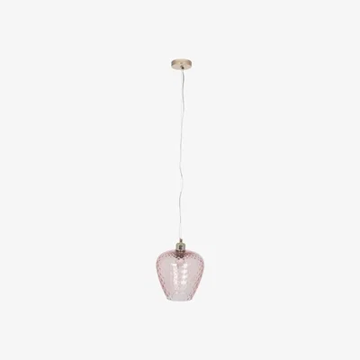 Downtown Pacific Lifestyle Almada Textured Blush Coloured Glass Electrified Pendant
