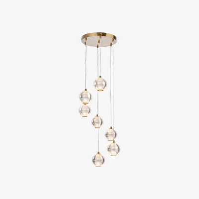 Downtown BHS Rimi Acrylic 7 Ball Cascading Ceiling Light