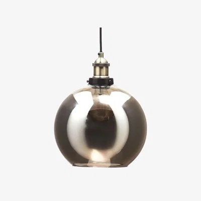 Downtown BHS Carter Industrial 1 Light Pendant Ceiling Light - Bronze Brass With Smoke