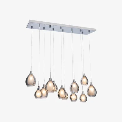Downtown BHS Carmella Diner 12 Light Ceiling Pendant Light - Chrome/Smoke
