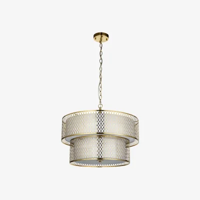 Perch and Parrow Simone 6Lt Tiered Pendant in Gold Effect