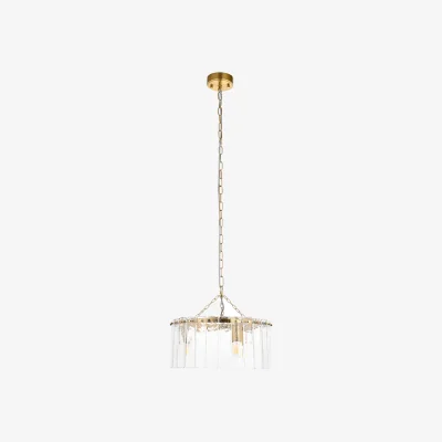Perch and Parrow Cynthia 3Lt Pendant in Brushed Aged Brass and Textured Glass