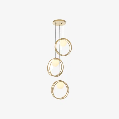 Perch and Parrow Katrina Opal Glass Multi-Hoop Pendant in Gold