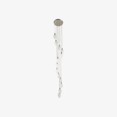 Perch and Parrow Seraphina Nickel and Ribbed Glass 13lt Drop Pendant