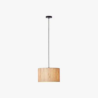 Perch and Parrow Lucille Natural Seagrass Pendant Light in Matt Black