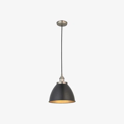 Perch and Parrow Fletcher Small Pendant in Aged Pewter and Matt Black