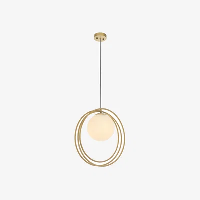 Perch and Parrow Katrina Opal Glass Hoop Pendant in Gold