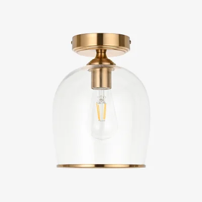 Perch and Parrow Crocus Flush in Brushed Aged Brass and Glass
