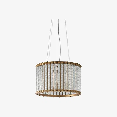 Perch and Parrow Charlotte Ribbed Glass Heritage Pendant in Gold