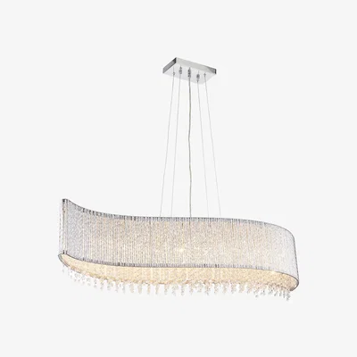 Perch and Parrow Galicia Clear Crystal Eight Light Pendant in Chrome