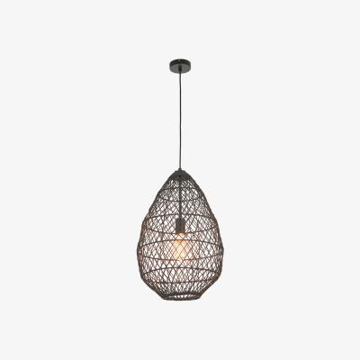 Perch and Parrow Asara Pendant in Black Rattan