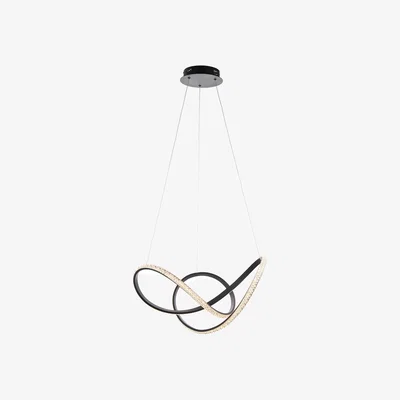 Perch and Parrow Bianca Swirl Pendant in Textured Black