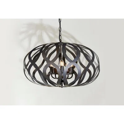 Perch and Parrow Keelan 5 light pendant in Antique Bronze