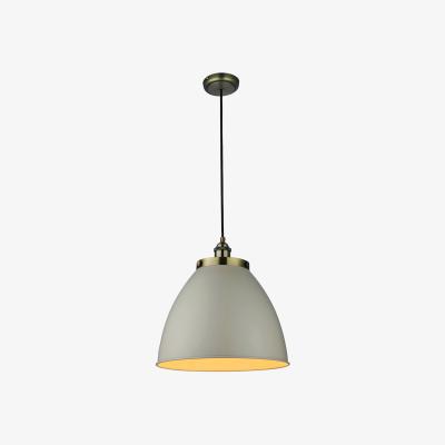 Perch and Parrow Fletcher Large Pendant in Taupe & Antique Brass