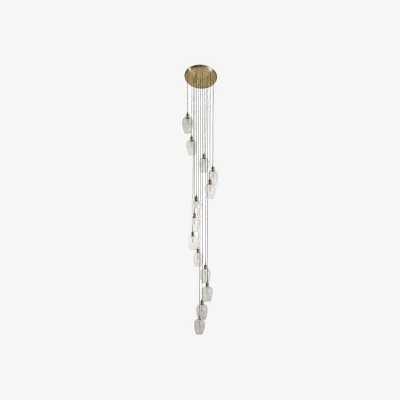 Perch and Parrow Seraphina Antique Brass and Glass 13lt Drop Pendant