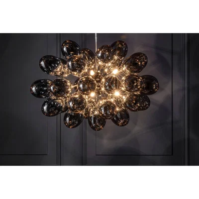 Perch and Parrow Thaddeus Large Glass Ceiling Pendant in Black