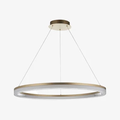 Perch and Parrow Rosalind Brushed Gold and Opal Ribbed Pendant