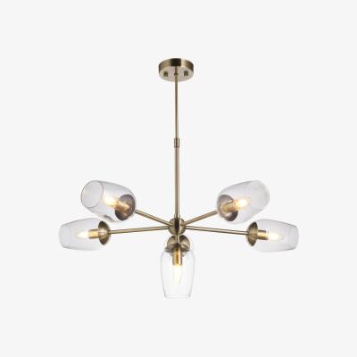 Perch and Parrow Marilyn Glass Pendant in Antique Brass