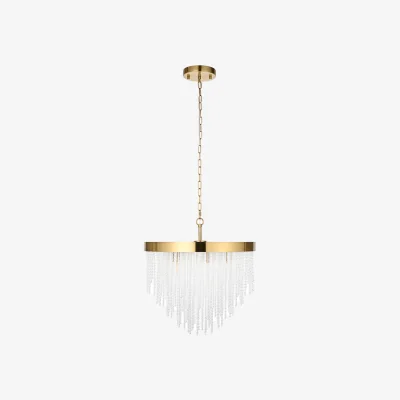 Perch and Parrow Falline 5Lt Pendant in Brushed Aged Brass