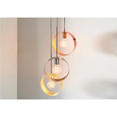 Perch and Parrow Magus 3 light Pendant in Brushed Brass & Brushed Nickel