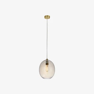 Perch and Parrow Cleo Oval Pendant in Satin Brass