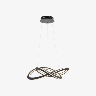 Perch and Parrow Gabriella Swirl Pendant in Textured Black