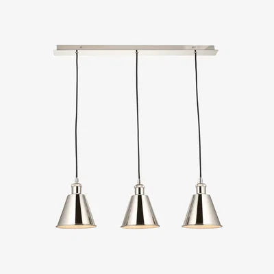 Perch and Parrow Cono Linear Pendant in Bright Nickel
