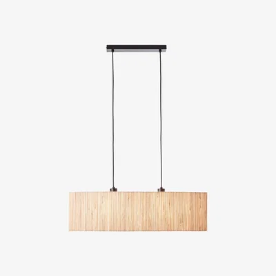Perch and Parrow Lucille Natural Seagrass Two Light Pendant Light in Matt Black