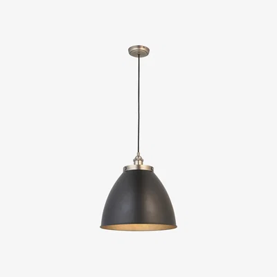 Perch and Parrow Fletcher Large Pendant in Aged Pewter and Matt Black