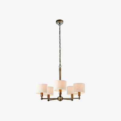 Perch and Parrow Indiana Five Light Pendant in Hammered Bronze