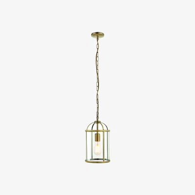 Perch and Parrow Leonard One Light Pendant in Antique Brass