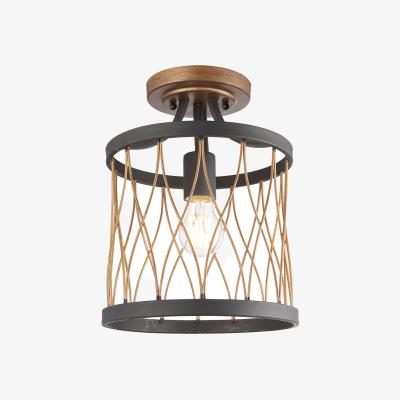 Perch and Parrow Clark Flush Light in Matt Black and Rustic Bronze