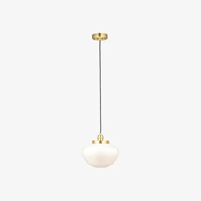 Perch and Parrow Cambrose Opal Glass Pendant in Brass