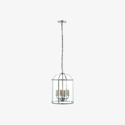 Perch and Parrow Leonard Four Light Pendant in Satin Nickel
